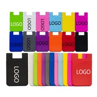 Vente en gros d'usine, porte-cartes de crédit mobile personnalisé avec logo, porte-cartes d'identité, porte-cartes de téléphone en silicone pour iPhone, téléphone portable
