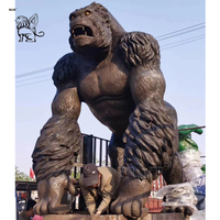Escultura de Gorila en Movimiento de Arte Moderno, Estatua Grande de Fibra de Vidrio con Sonido