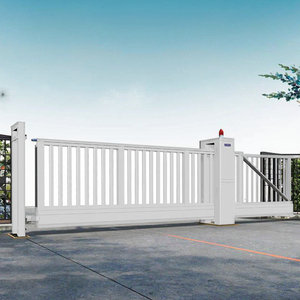 Portail coulissant automatique en alliage d'aluminium blanc du fabricant pour la sécurité extérieure des appartements, hôtels, parcs et centres commerciaux - Product Image 6