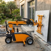 Chariot de levage de dalles entièrement électrique à aspiration par le vide pour la manutention de dalles de marbre, de quartz, de pierre et de céramique
