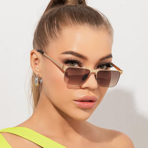 STORY STY9286A Gafas <span class=keywords><strong>de</strong></span> sol con marco <span class=keywords><strong>de</strong></span> metal ligero Gafas <span class=keywords><strong>de</strong></span> sol clásicas rectangulares con degradado para conducir - Product Image 1