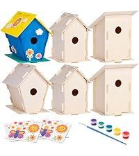 בתי ציפורים אקולוגיים לצביעה לילדים - סט עץ 12 חלקים מעץ לבוד, חינוכי, מהנה וערכת מלאה - Product Image 3