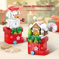 Nouvelle série de Noël, jouets de construction en blocs de petites particules pour les cadeaux de vacances des enfants, vente en gros