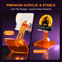 Support de téléphone universel pliable et réglable en acrylique orange, motif Château Hanté d'Halloween, avec logo personnalisé OEM, vente en gros