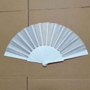 Éventail pliant à main en plastique à nervures, en tissu nylon, pour mariage, éventails chinois avec poignée en plastique - Product Image 4