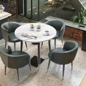 Nordic semplice moderno sedia da pranzo Set piccolo elegante in metallo per negoziazione tavolo da pranzo tavolo da salotto per soggiorno - Product Image 5