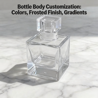 Atomiseur en verre transparent personnalisé pour sérum, cosmétiques et parfums, format carré, 30ml, 50ml, 100ml, avec impression de marque privée