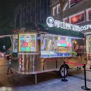 Chariot à hot-dog remorque de nourriture <span class=keywords><strong>petit</strong></span> <span class=keywords><strong>camion</strong></span> de nourriture avec évier et réfrigérateur bbq/pizza/burger remorque <span class=keywords><strong>camion</strong></span> mobile <span class=keywords><strong>camion</strong></span> de nourriture remorque - Product Image 2