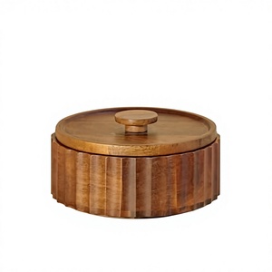 Eco Friendly Wooden Roti Box Chapati <b>Storage</b> <b>Container</b> Handmade <b>Stackable</b> Flip Top Customized Wedding Kitchenware Freshness - Product Image 2