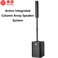 Mini colonne active Line Array avec subwoofer 8 pouces pour système de sonorisation PA alimenté par DSP TWS, idéal pour églises, conférences, mariages, 600W, en bouleau