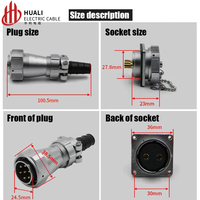 Conector y Enchufe de Aviación Impermeable Weipu WY28-3-4-7-9-10-12-16-19-20-24-26 Núcleos TI