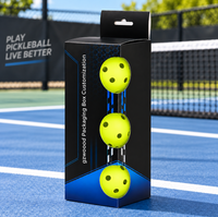 Boîte à balles de pickleball et de paddle personnalisée, imprimée sur mesure, avec fenêtre, dorure UV, impression couleur, emballage plat, expédition OEM