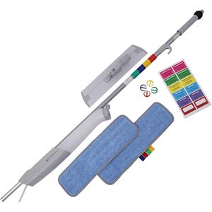 Boardwalk 59 In. Kit de système de serpillière en microfibre sans seau, gris, en plastique, conception à 360 degrés avec équipement de nettoyage rectangulaire innovant - Product Image 3