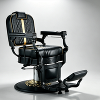Fauteuil de barbier rétro hydraulique inclinable avec coutures diamantées de qualité supérieure