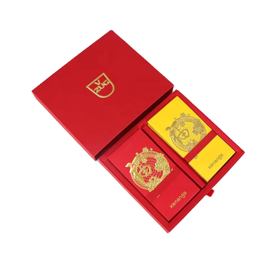 customized custom logo Angpau red packet lucky money wood free paper card red pockets