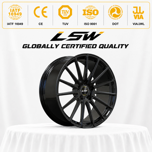LS8010 LSW Gloss Black Multi <b>Spoke</b> Alloy <b>Wheel</b> One Piece Cast For Passenger Car Retrofit Upgrade - Product Image 3
