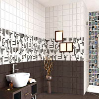 Carreaux de salle de bain en céramique brillante 300x300mm, colorés, avec motif floral décoratif, Piazza Olympia