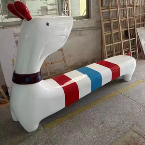 Moderno colorido jardín Seater fibra de vidrio decoración al aire libre resina <span class=keywords><strong>dibujo</strong></span> bancos - Product Image 2