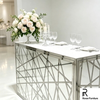 Table de réception de mariage de bonne qualité, prix avantageux, style haut de gamme, table de bar en acier inoxydable