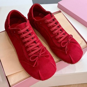 Dernière version – Chaussures plates décontractées pour femme, style jogging, en daim, avec lacets et nœud tendance pour la marche - Product Image 4