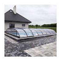 Cubierta Retráctil para Piscina de Hotel Residencial, Diseño Moderno y Ecológico, con Control Remoto, para Villas y Apartamentos