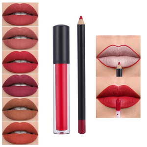 Lippenstift en lipliner set, vegan private label vloeibare <span class=keywords><strong>matte</strong></span> lippenstift met lipliner - Product Image 3