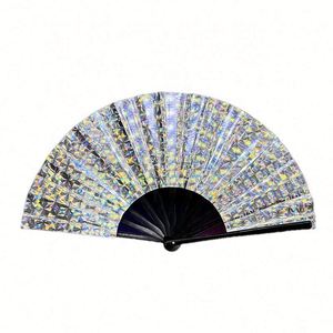 Custom Diy Colorful Laser Fan 10 Inch Portable Hand Fan Painting Folding Fan - Product Image 3