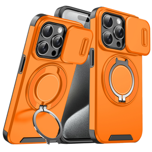 Custodia per supporto magnetico per armatura robusta e resistente Premium per <span class=keywords><strong>iPhone</strong></span> 17 16 15 14 13 Pro Max Plus con <span class=keywords><strong>Cover</strong></span> antiurto per fotocamera a scorrimento - Product Image 1