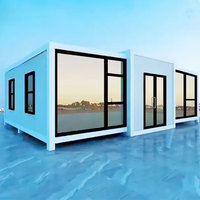 Maison mobile 2 chambres, habitable, portable, à double aile extensible, respirante, type conteneur, Shandong, 20ft 40ft, pour atelier