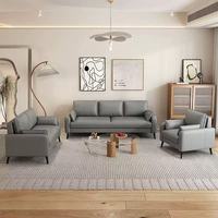 Lumio Nordic Modern Chesterfield Ensemble de canapés simples et doubles en cuir véritable écologique pour petit appartement et hôtel