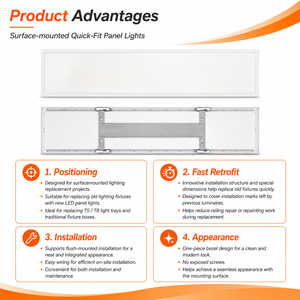 Panneau lumineux LED encastré 5CCT, garantie 7 ans, installation facile, 26-<span class=keywords><strong>32W</strong></span>, 140lm/W, 625x625, design épuré, pour supermarché, montage en surface - Product Image 5