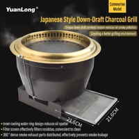 Grill coréen commercial au charbon de bois japonais avec plaque de ventilation intégrée