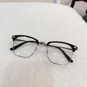 Monture de lunettes carrée en métal Qianai pour hommes, monture complète, verres PC anti-lumière bleue S4 2173 - Product Image 4