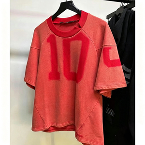 Fabricante de Ropa, Camisetas Personalizadas de Alta Calidad con Lavado Ácido, Camiseta Cuadrada 100% Algodón, Camiseta Extra Grande para Hombre - Product Image 1