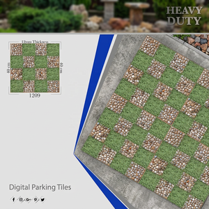 Dalles de parking en porcelaine numérique haute résistance 40x40 cm (400x400 mm) pour porche de voiture, revêtement de sol extérieur vitrifié - Product Image 3