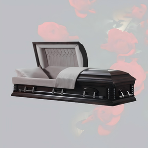 Гроб из массива вишневого дерева в американском стиле для взрослых и детей – прочные, настраиваемые товары для ритуальных услуг - Product Image 3