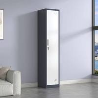 Casier de rangement en acier durable, contemporain et réglable, armoire métallique avec serrure à clé et montage facile