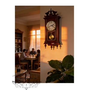 Horloge murale à pendule <span class=keywords><strong>GRAND</strong></span>-PÈRE ÉLÉGANTE. CLASSIQUE. VINTAGE. Notre Horloge à Pendule en Bois de Vérone Premium - Product Image 3