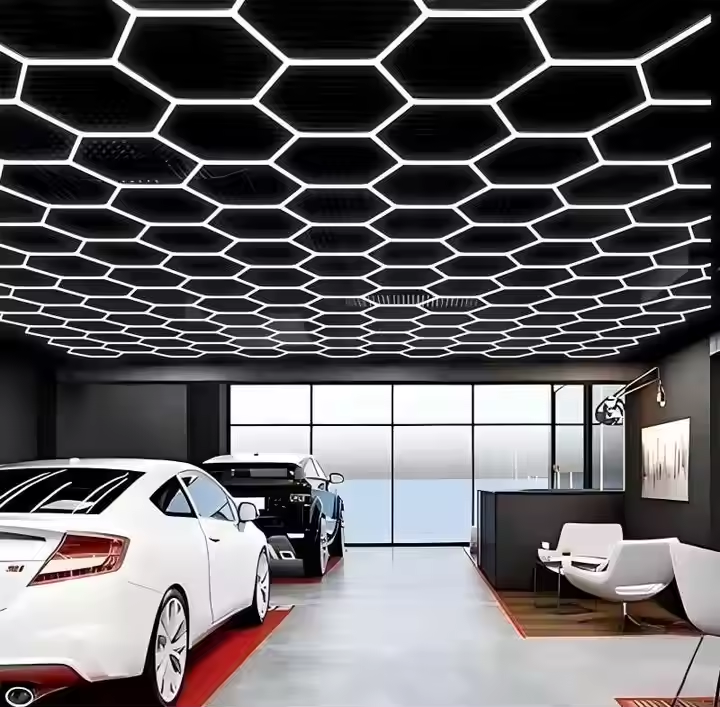 Garage Quadrate Floor LED Work Lights Rechargeable Durable 6000K Daylight Dimmable for Auto Car Body Repair Workshop