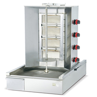Machine à Kebab Doner Professionnelle à Rotation Automatique, Gaz et Électrique, pour Shawarma de Restaurant, Machine à Barbecue Turc avec 1, 2, 3, 4 ou 5 Brûleurs