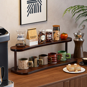 Tiered desktop <b>shelf</b> for home and bedroom use, displaying cosmetics, perfumes, and decorative items. Stepped storage rack with - Product Image 2