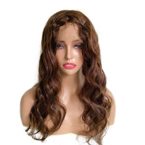 보이지 않는 매듭 큐티클 정렬 원시 브라질 버진 실크 탑베이스 전체 스위스 레이스 모든 천연 인모 가발 - Product Image 6