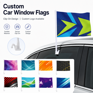 Bandera publicitaria móvil para coche, pancarta personalizada impresa para ventana, con clip, de poliéster, para exhibición, campañas deportivas, rally, venta al por mayor, regalo. - Product Image 1