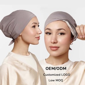 Sottohijab Sharut Antiscivolo in Velluto per Donne Musulmane, in Jersey di Bambù Elasticizzato con Laccio Posteriore, Fodera Premium in Raso di Seta - Product Image 1