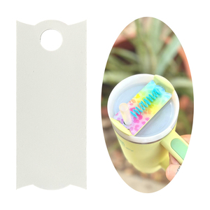Bricolage acrylique blanc blanc sublimation acrylique 40oz tasse gobelet couvercle topper plaque signalétique étiquette pour colorant Sublimation <span class=keywords><strong>presse</strong></span> à chaud - Product Image 2