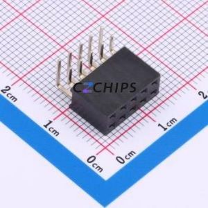 XDM254-2-05-W-8.5-G0 Pin Socket Bent Lead Through Hole,P=2.54mm Connector 2x5P 2.54mm Square Hole Right Angle Insert - Product Image 1