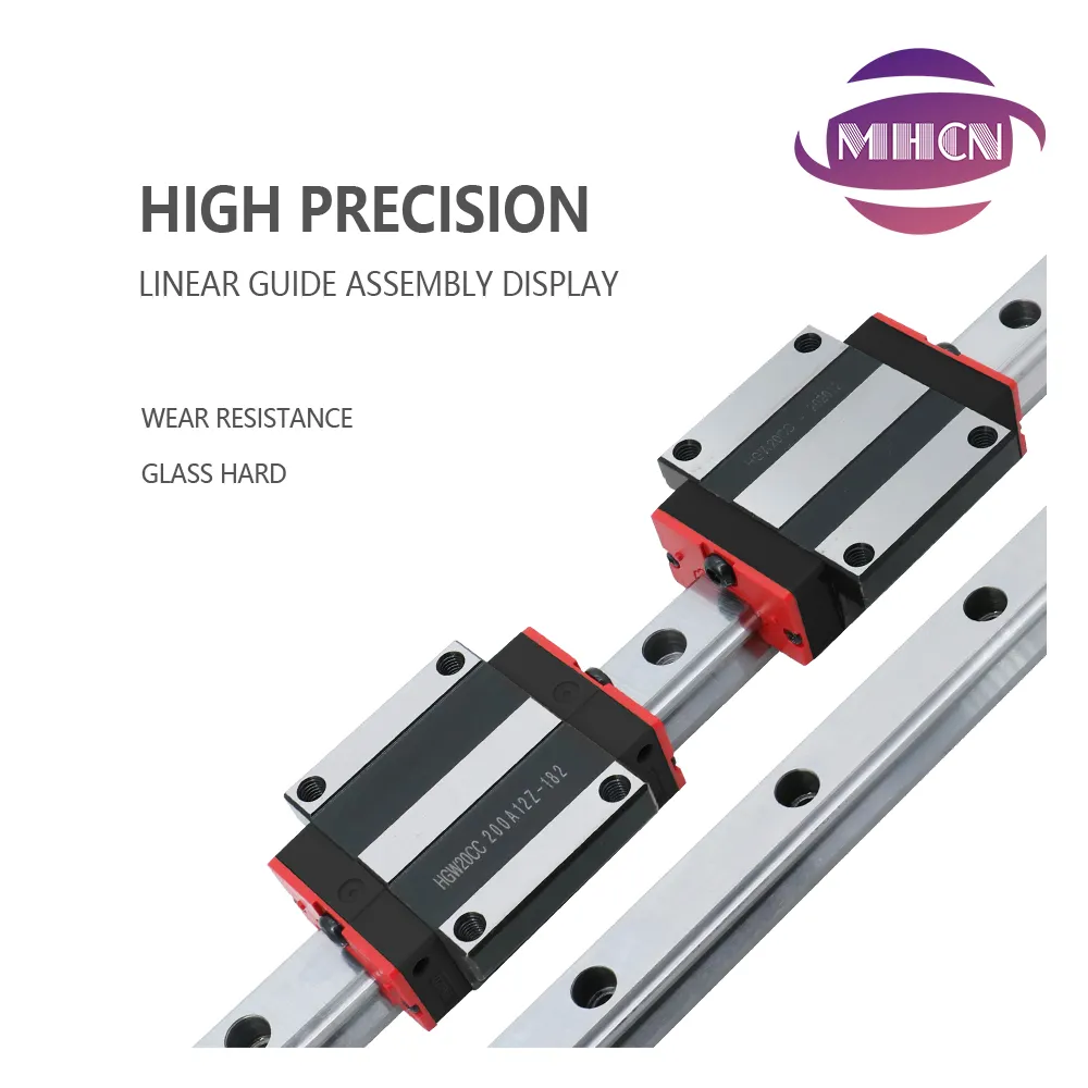 Bloques de guía lineal HGH15CA HGW15CCH20CA HGW20CC HGH25CA HGW HG25 HGH30 HGW30, riel lineal HGR para pieza CNC