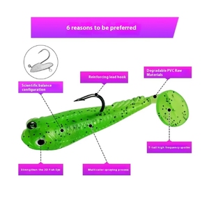 TOPIND cebo 6cm 7g salamandra gigante pez Objetivo 10g silicona plomo envuelto <span class=keywords><strong>PVC</strong></span> solo anzuelo para lago - Product Image 4