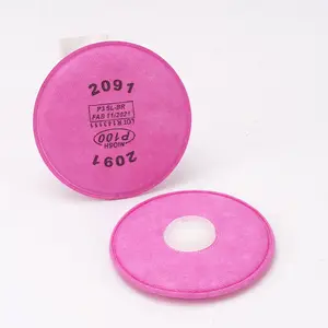Preço barato 2091 Filtro de partículas sem óleo p100 Filtro de algodão rosa para máscara de gás