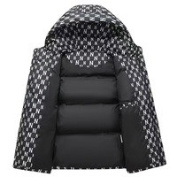 Blouson d'hiver décontracté unisexe en nylon matelassé, imperméable, grande taille, avec fermeture éclair, imprimé tendance, pour hommes, vente en gros
